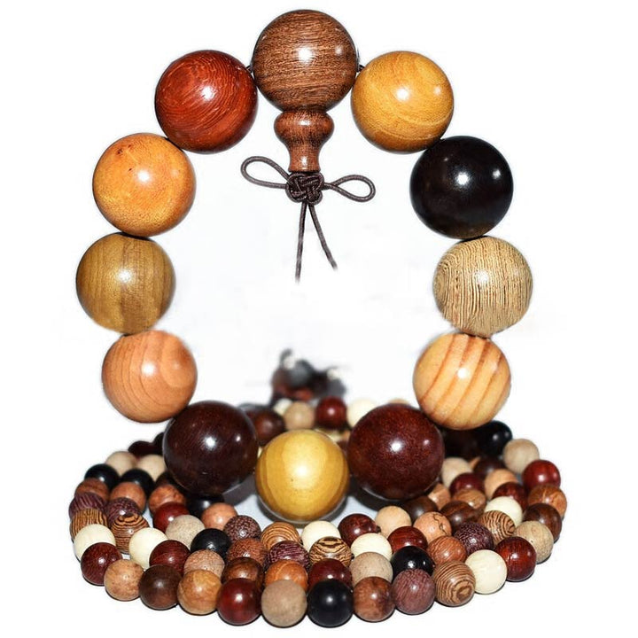 Buddha Stones 108 Perle Wenge Legno Mala Benedizione Meditazione Bracciale - image 6