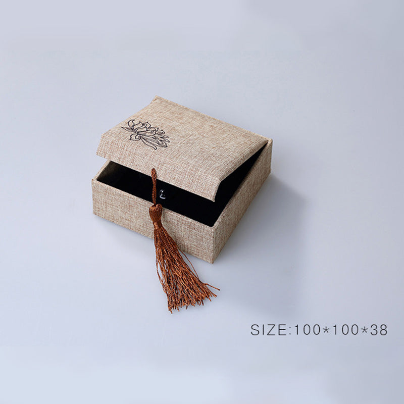 Scatola portaoggetti per gioielli con motivo a loto Buddha Stones , scatola regalo con nappe - image 9