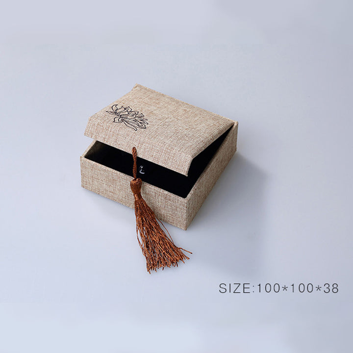 Scatola portaoggetti per gioielli con motivo a loto Buddha Stones , scatola regalo con nappe - image 9