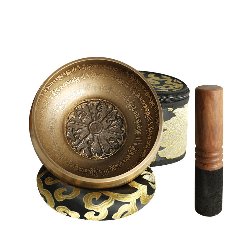Buddha Stones Ciotola sonora tibetana per meditazione, realizzata a mano per la guarigione e la consapevolezza. Set di ciotole tibetane. - Nero - image 0