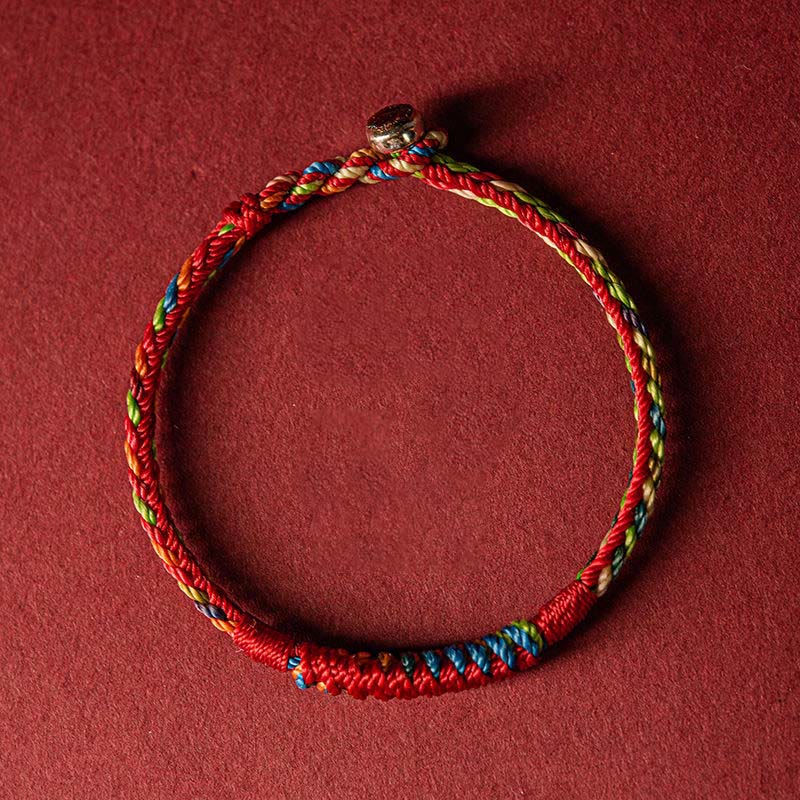 Braccialetto di protezione in filo di cinque colori fatto a mano Buddha Stones