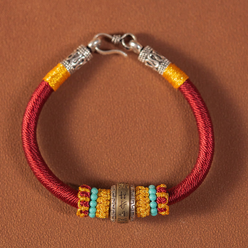 Bracciale intrecciato con amuleto Buddha Stones fatto a mano con nodo di King Kong, protezione dalla fortuna - Rosso - 19 cm per la gamma di peso (90-100 kg) - image 0