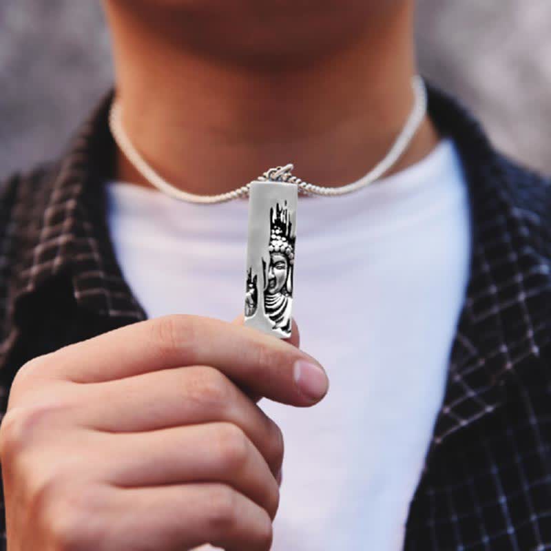 Collana con ciondolo in stile vintage Buddha Stones, Tathagata Buddha, amuleto di protezione e forza portafortuna - image 11