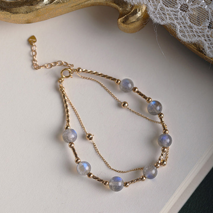 Bracciale a catena affascinante e positiva in pietra di luna