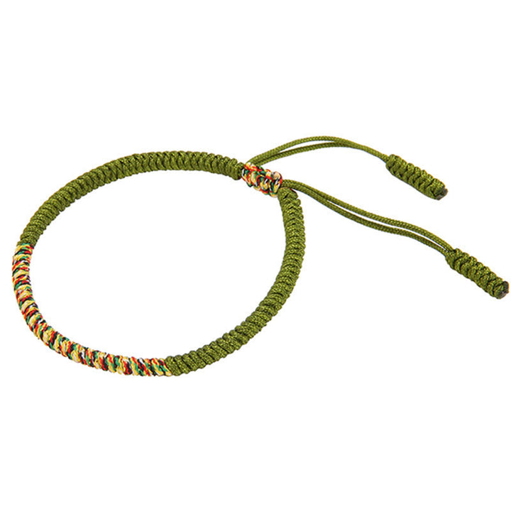 Bracciale intrecciato con nodo King Kong multicolore fatto a mano in pietra Buddha Stones tibetano, fortuna e forza
