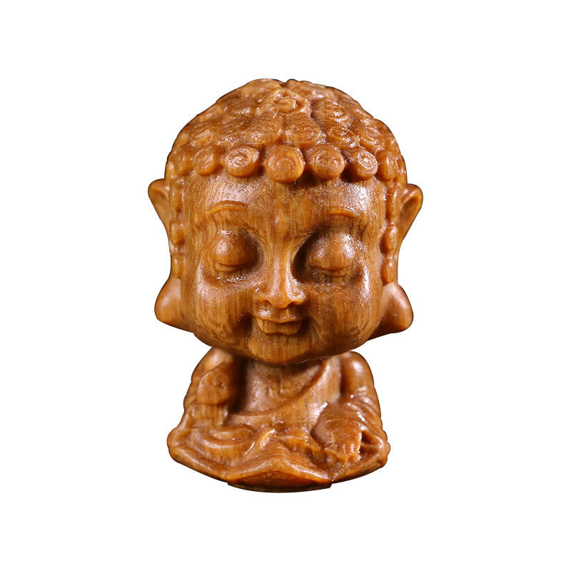 Zodiaco cinese Natale Buddha Sandalo verde Loto Inciso Decorazione positiva per la casa