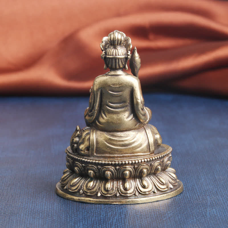 Buddha Stones Manjusri Bodhisattva Serenità Statua in rame Decorazione - image 6