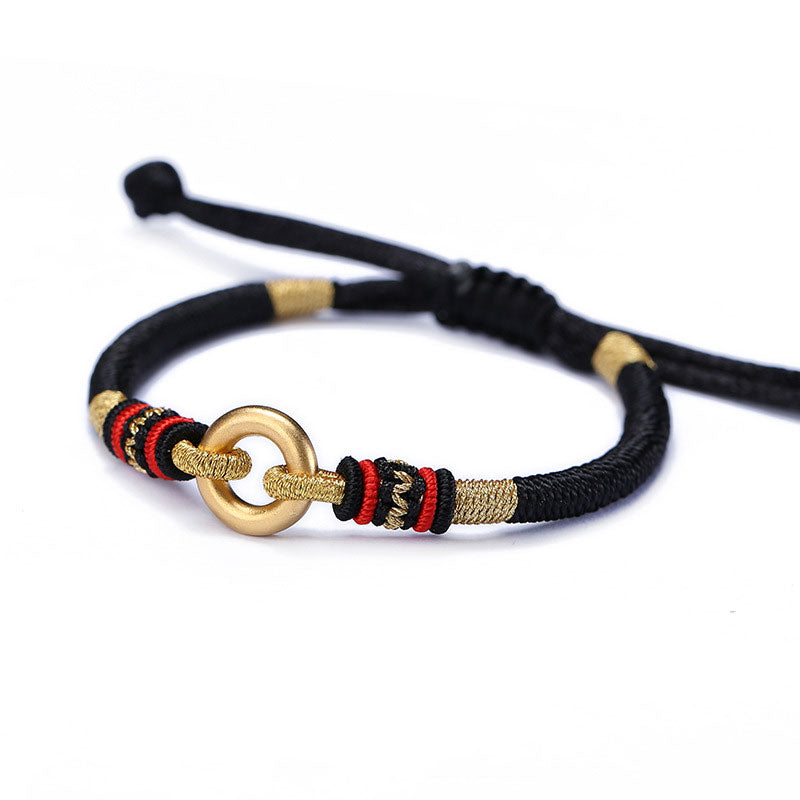 Braccialetto di coppia con corda rossa portafortuna FengShui Buddha Stones