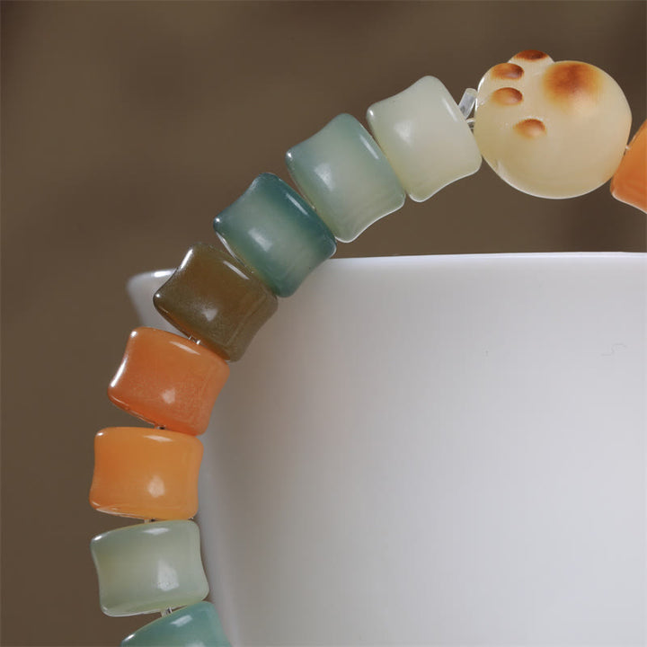 Braccialetto della saggezza con zampa di gatto, semi di Bodhi colorati Buddha Stones - image 4
