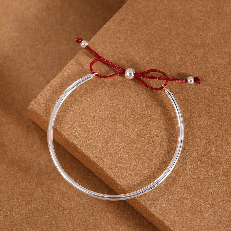 Braccialetto con nodo curativo in corda rossa in argento sterling 925 Buddha Stones