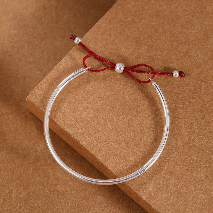 Braccialetto con nodo curativo in corda rossa in argento sterling 925 Buddha Stones