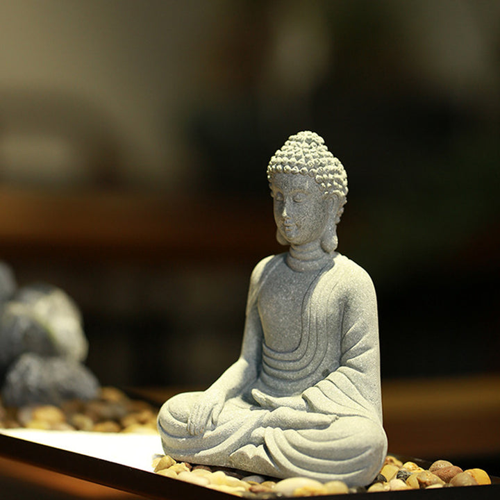 Buddha Stones Meditazione seduta Buddha Benedizione Compassione Decorazione - image 3