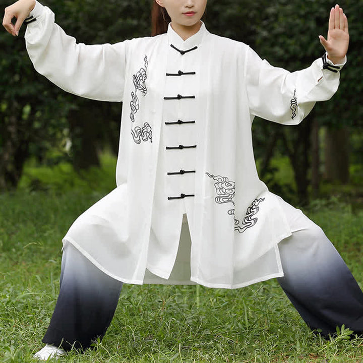 Buddha Stones Nuvole di buon auspicio Gradiente Meditazione Preghiera Spirituale Zen Tai Chi Qigong Pratica Set di abbigliamento da donna - Set da 3 pezzi - US12, UK/AU16, EU44 (3XL) - image 2