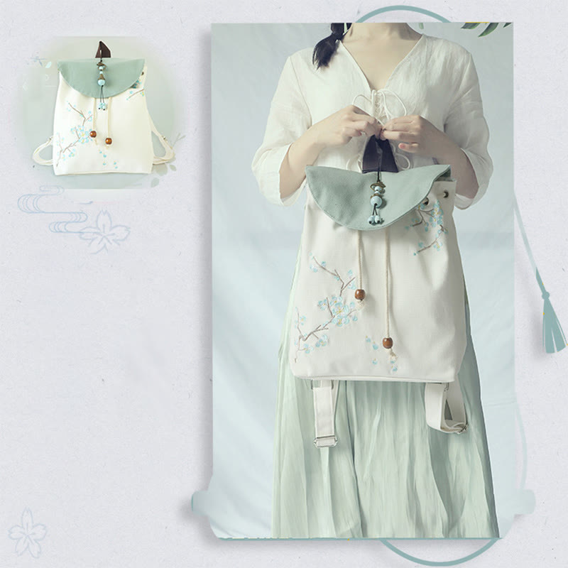 Zaino in tela di grande capacità ricamato a mano Buddha Stones - image 21