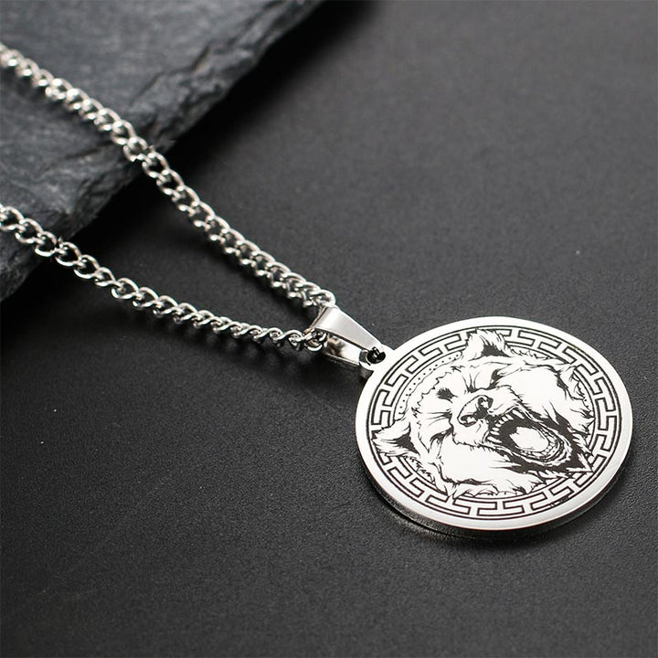 Collana con ciondolo di protezione in acciaio al titanio con Buddha Stones