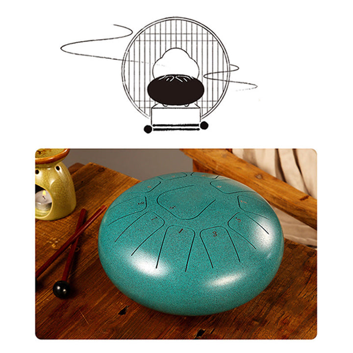 Buddha Stones Steel Tongue Drum Sound Healing Mindfulness Meditazione Yoga Drum Kit 11 Note 8 Pollici - image 12