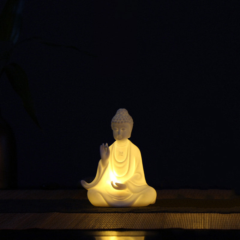 Decorazione a LED in ceramica con benedizione del Buddha Avalokitesvara Ksitigarbha Bodhisattva - Budda - image 1