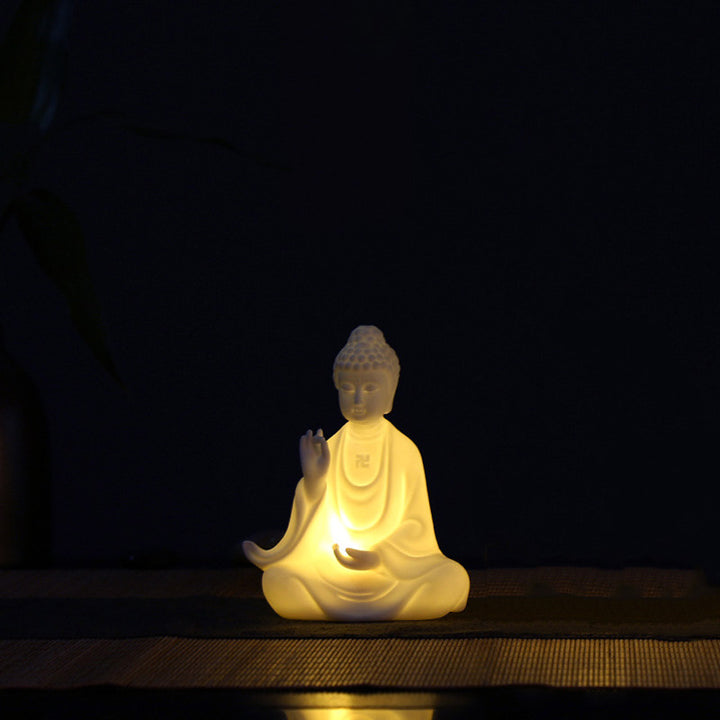 Decorazione a LED in ceramica con benedizione del Buddha Avalokitesvara Ksitigarbha Bodhisattva - Budda - image 1