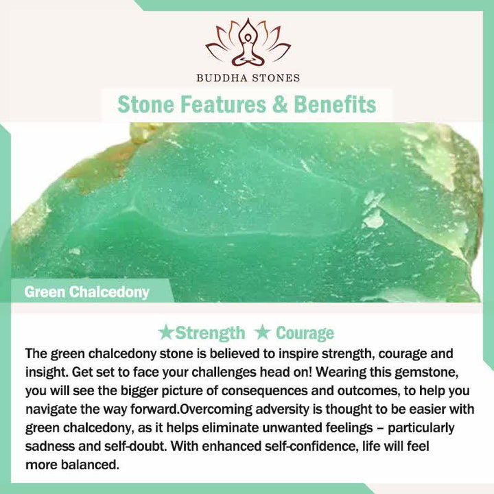 Collana pendente con motivo a volpe in calcedonio verde Buddha Stones