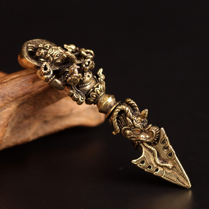 Collana con ciondolo del potere spirituale del Dio elefante della ricchezza Dorje Vajra, Ganesh tibetano Ganpati - image 3