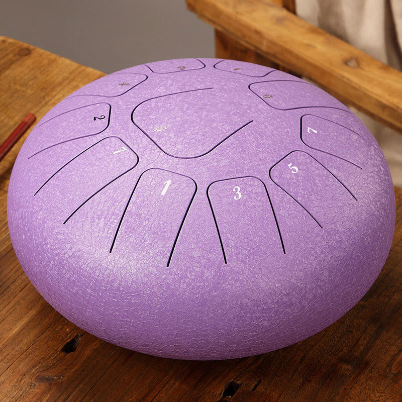 Buddha Stones Steel Tongue Drum Sound Healing Mindfulness Meditazione Yoga Drum Kit 11 Note 8 Pollici - Viola - image 21