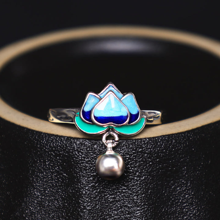 Anello dell'illuminazione con motivo a fiore di loto Buddha Stones