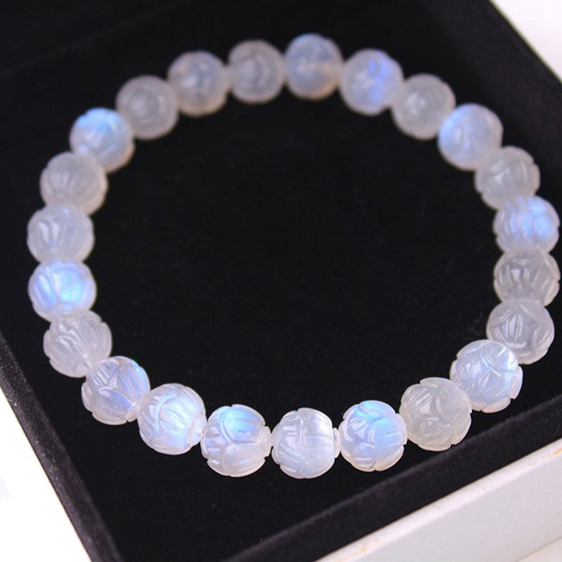 Bracciale Buddha Stones Natural Moonstone Lotus Love