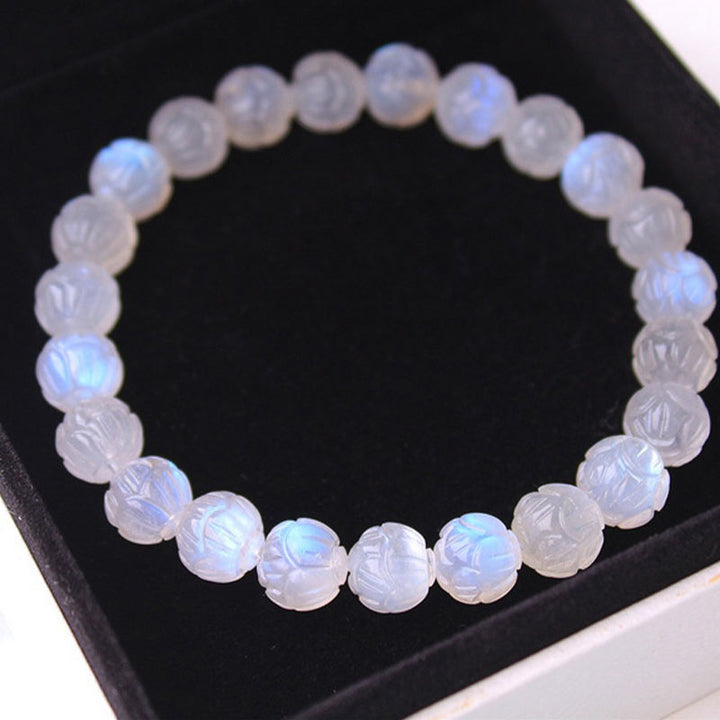 Bracciale Buddha Stones Natural Moonstone Lotus Love