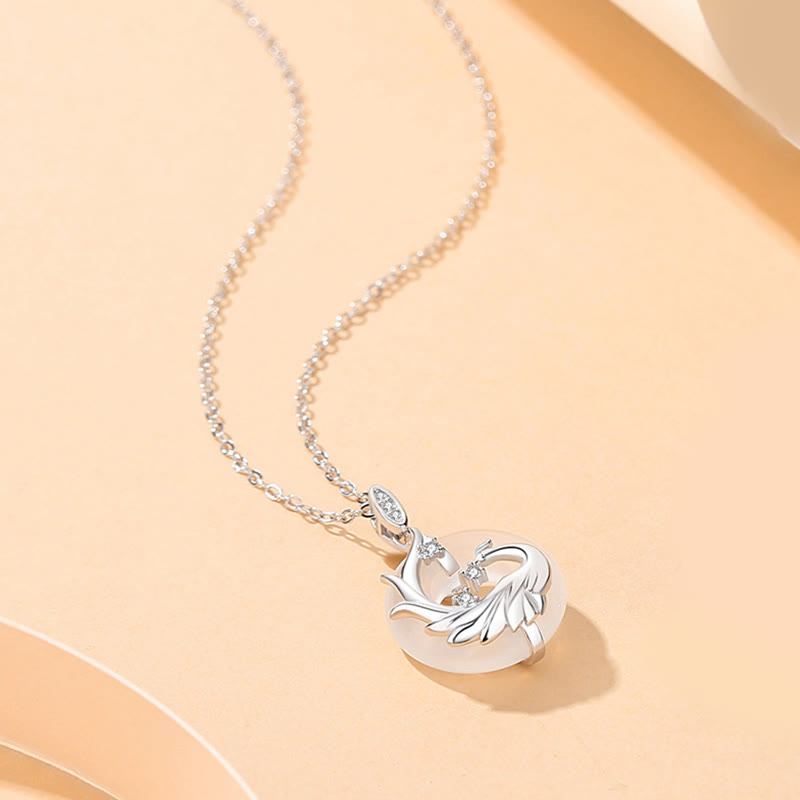 Buddha Stones 925 Argento Sterling Anno del Drago Onice Nero Naturale Calcedonio Drago Fenice Pace Fibbia Collana Pendente di Protezione - Calcedonio di Fenice (Positivo♥Armonia) - image 5