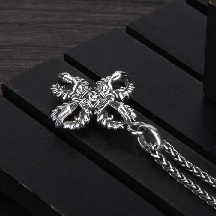 Collana con ciondolo a Buddha Stones in argento sterling 925 con doppio Dorje Vajra e forza spirituale