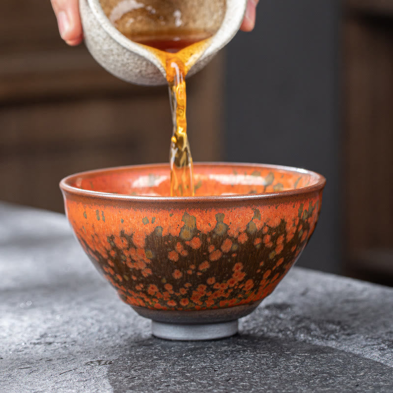 Buddha Stones Fiori che sbocciano Modello Cinese Jianzhan Forno Cambia Tazza da tè in ceramica Tazza da tè Kung Fu Ciotola