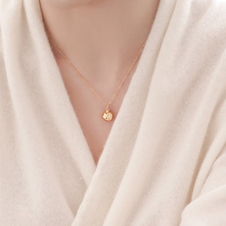 Collana con ciondolo a forma di passione in cristallo di granato melograno e argento sterling 925 placcato oro 18k, Buddha Stones - image 4