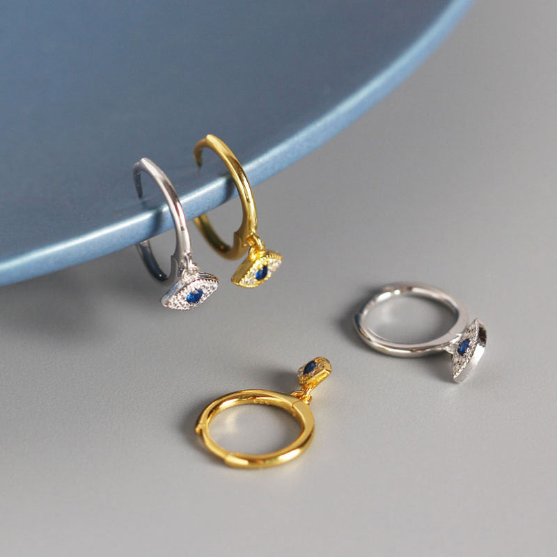 Orecchini a perno con protezione contro il malocchio in argento sterling 925 Buddha Stones
