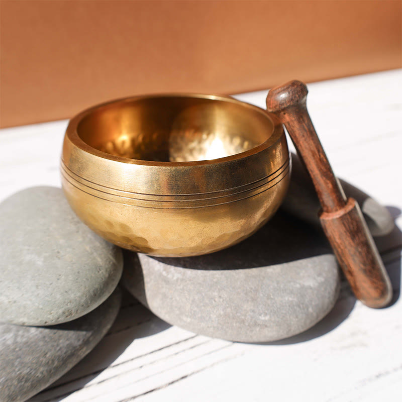Ciotola sonora tibetana per meditazione, realizzata a mano per la guarigione e la consapevolezza. Set di ciotole tibetane. - image 5