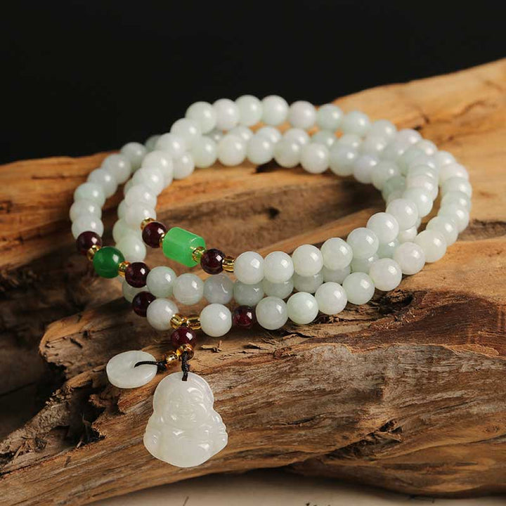 Bracciale Buddha Stones in giada naturale Pixiu Buddha Abbondanza