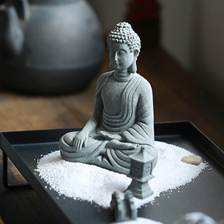 Buddha Stones Meditazione seduta Buddha Benedizione Compassione Decorazione - image 4