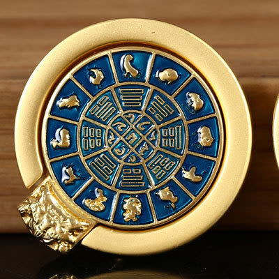 Supporto per anello per telefono con simbolo della pace tibetano Om Mani Padme Hum, decorazioni universali per telefono - Nove Palazzi Blu e Otto Trigrammi - image 22