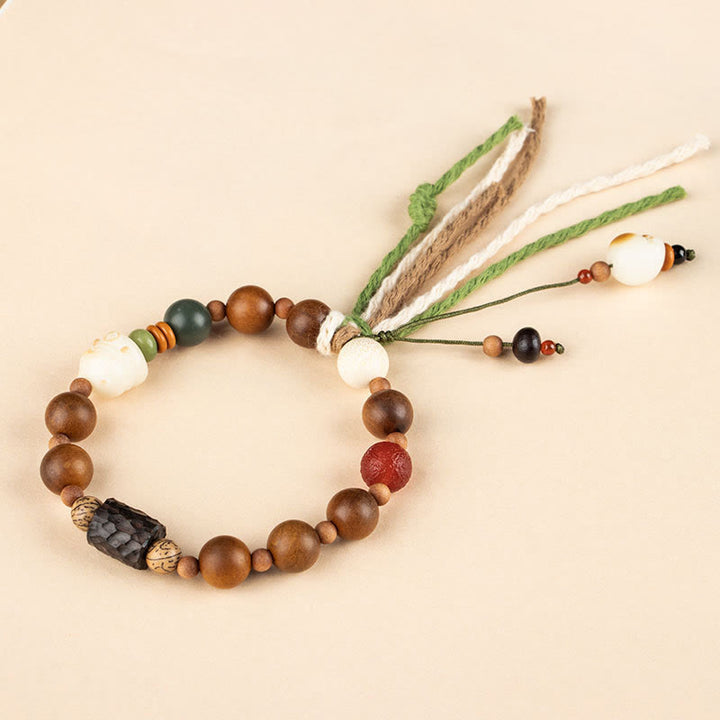 Buddha Stones Fulmine Legno Bodhi Seme Zampa di Gatto Artiglio Auspicio Protezione Nappa Braccialetto - image 8