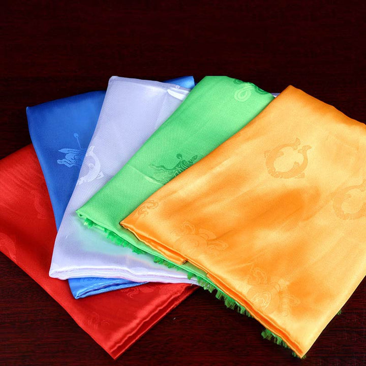 Decorazione Khata di 5 colori di buon auspicio della benedizione tibetana