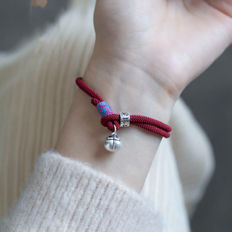 Bracciale intrecciato con Buddha Stones, fatto a mano in argento sterling 925, tibetano, Om Mani Padme Hum, protezione dalla fortuna