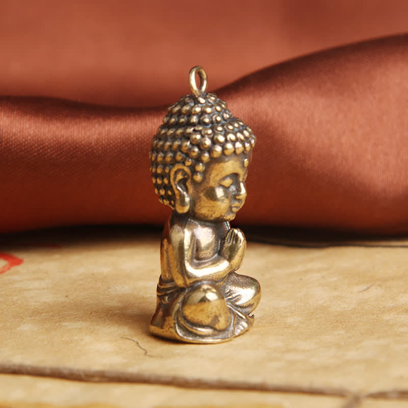Portachiavi con ciondolo in rame con compassione del Buddha