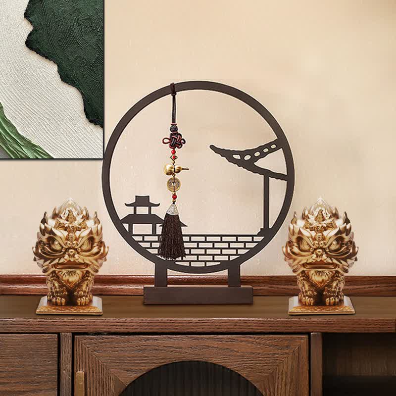 Buddha Stones Statua del leone Forza Resina Decorazione per la casa e l'ufficio