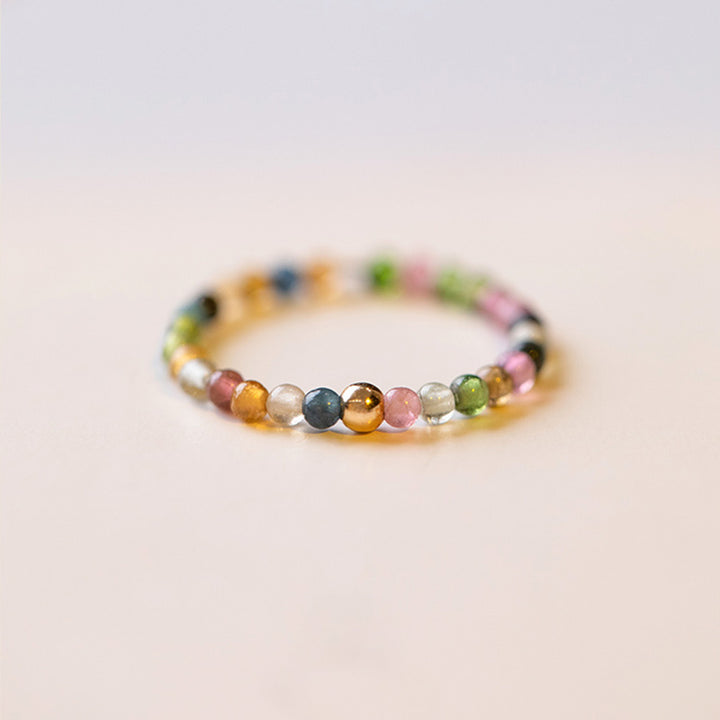 Anello Buddha Stones Natural Tormalina Positive Love