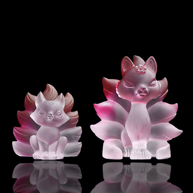 Buddha Stones Piccola Volpe a nove code Successo Forza Casa Figurina Decorazione