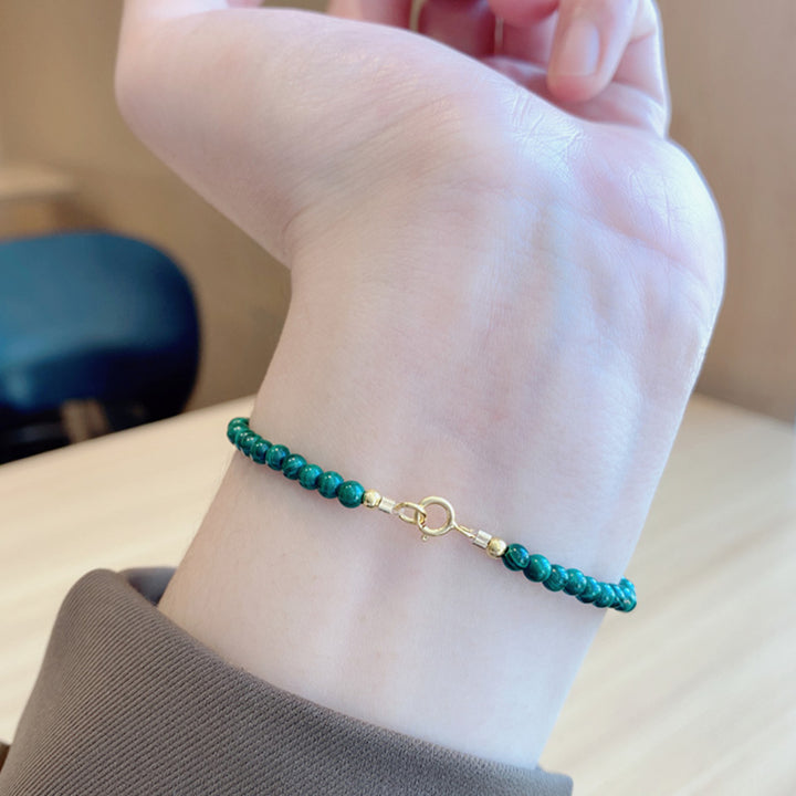 Braccialetto con ciondolo anti-ansia in malachite naturale con elefante Buddha Stones