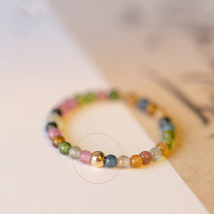 Anello Buddha Stones Natural Tormalina Positive Love