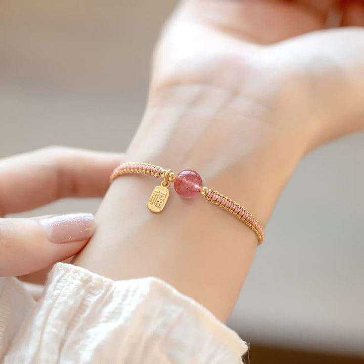 Braccialetto Buddha Stones Red Agate Jade Lotus Confidence Calm String