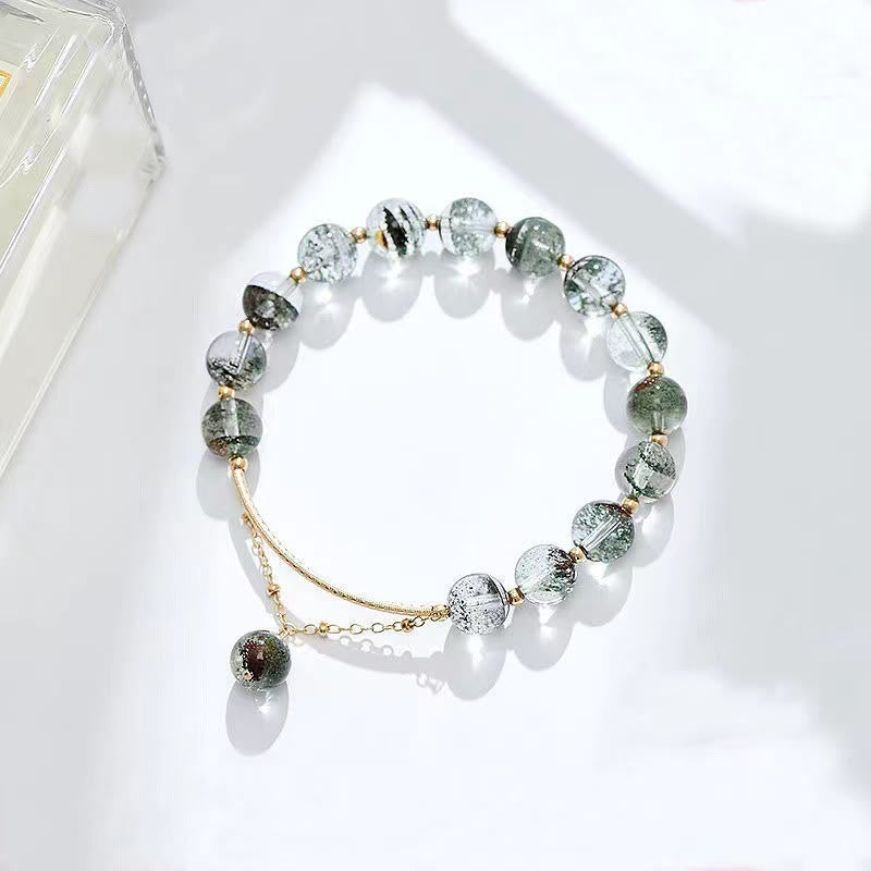 Braccialetto con ciondolo Buddha Stones Green Phantom Crystal Confidence