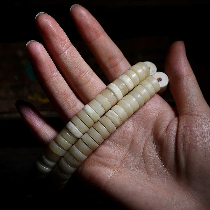 Bracciale Mala tibetano con 108 perle di Mala di Yak Bone Balance Strength