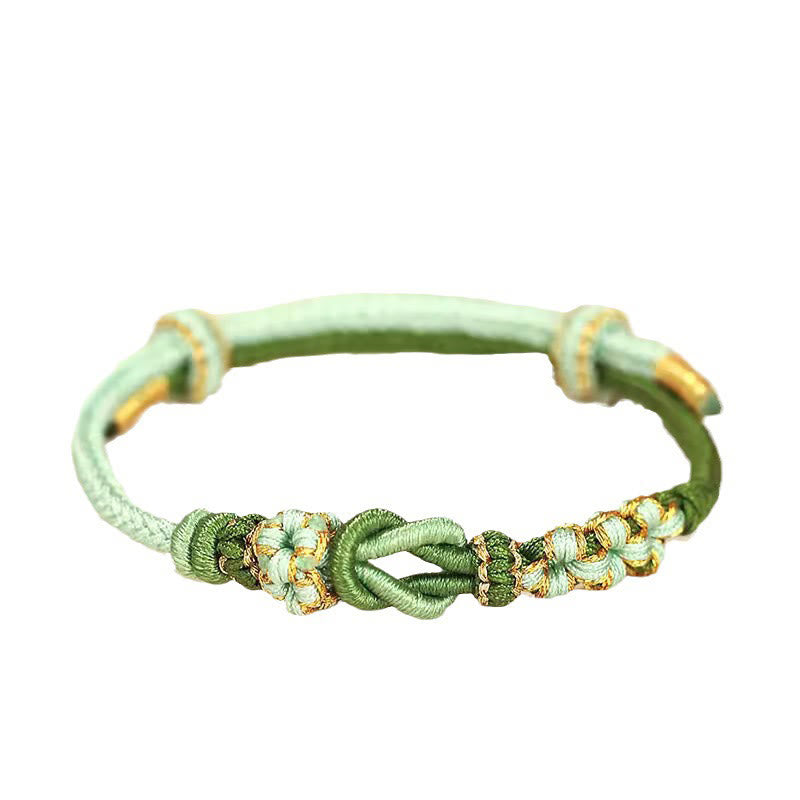 Braccialetto di protezione dalla fortuna con nodo di pace a otto fili con nodo di fiori di pesco fatto a mano Buddha Stones